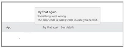 Windows 10应用更新错误803F7000解决方案