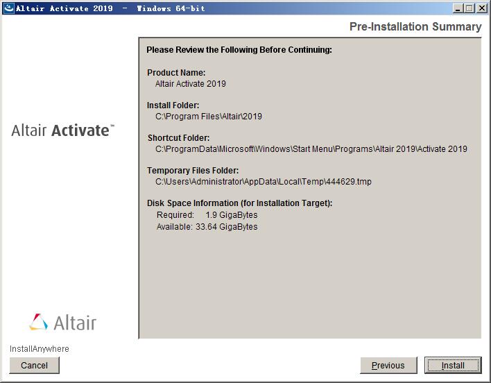 多学科系统仿真工具Altair Activate 2019 怎么样安装？