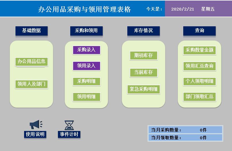 库存管理Excel表格v2.0绿色纯净版