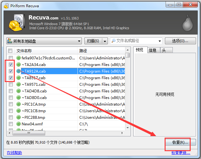 Recuva Pro文件恢复软件v1.53中文色版