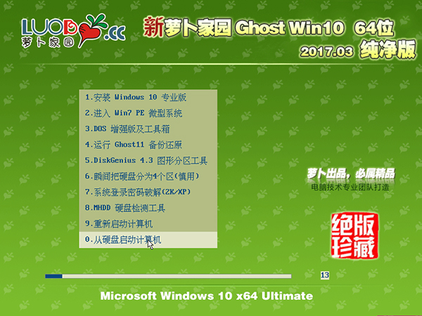 360安全防护Windows 10专业版下载V1703(萝卜Windows 1064位)