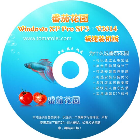 番茄花园 Ghost XP SP3 极速装机版 V2014.10