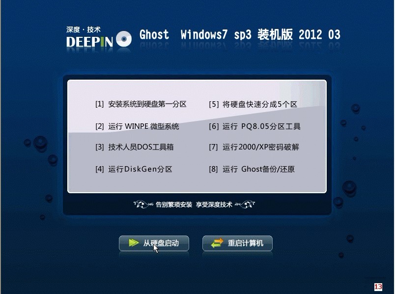 深度技术GHOST Windows 7 SP1 装机旗舰版2012 03
