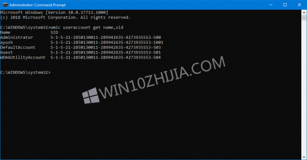 Windows 10系统下怎么样查找用户的安全标识符（SID）